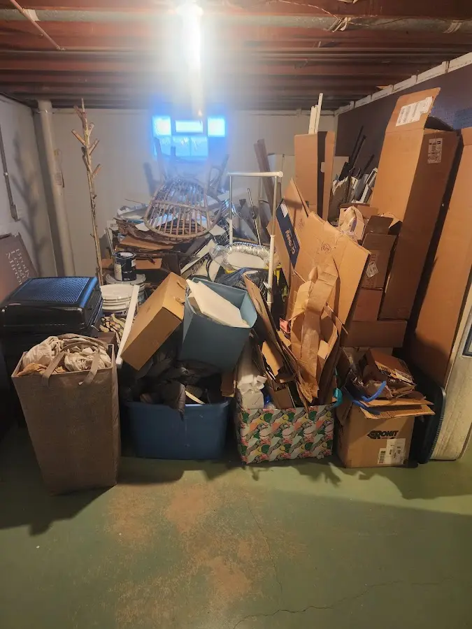 Roll-off dumpster container at job site for 15 Yard Dumpster Rental in Lancaster